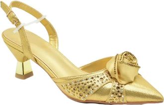 Generic Womens Wedding Stiletto High Heel Shoes and Evening Handbag Set Sparkly Rhinestone Handmade Flowers Decoration