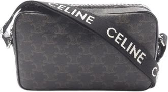 Celine Pre-owned Triomphe PVC Coated Canvas Shoulder Bag - Heren - Vintage Schoudertas - Bruin - ONE Size - Leer - Vintage