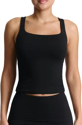 Naked Wardrobe Essential Square Neck Tank in Black at Nordstrom, Size X-Large
