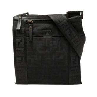 Fendi Pre-owned Cross Body Bags, female, Black, Size: ONE SIZE Pre-owned Canvas Crossbody Bag