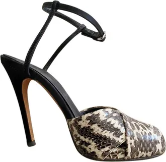 Giambattista Valli Satin & Snakeskin Couture Sandals Size 37.5