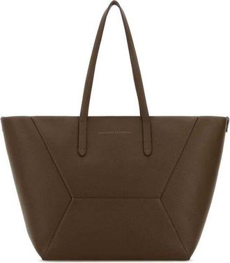 Brunello Cucinelli Mud Leather Shopping Bag