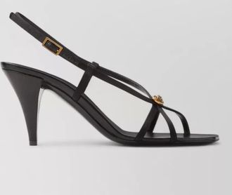Versace square toe stiletto heel nylon silk pumps