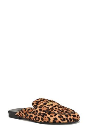 Nine West Evans Penny Loafer Mule in Dark Natural Calf Hair at Nordstrom, Size 7.5