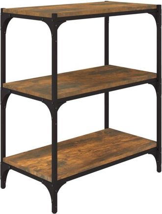 vidaXL Vidaxl - Estanter&iacute;a Contrachapada Y Acero Roble Ahumado 60x33x70,5 Cm