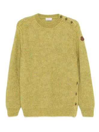 Moncler crew neck sweatshirt - women - Mohair/Wool/Polyamide - S - Green