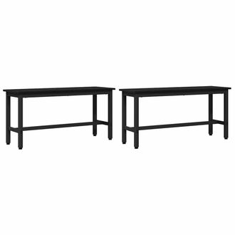 vidaXL Banca De Comedor 2 Pcs Roble Negro 100 X 32,5 X 48,5 Cm Vidaxl
