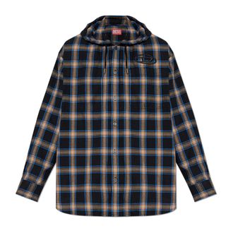 Diesel Shirt S-Dewny-Hood-Ajfi - Heren - Casual Overhemden - Veelkleurig - XL - Katoen - Overhemden