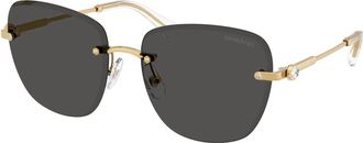 Swarovski Sk 7043 Zonnebril - Dames - Zonnebrillen - Geel - 58 MM - Accessoires