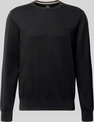 HUGO BOSS Regular Fit Strickpullover aus reiner Baumwolle Modell UPCAS in Black, Gr&ouml;&szlig;e XXXL