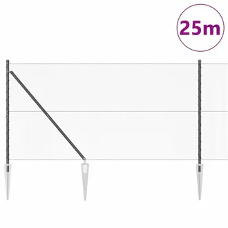 Berkfield Home Hexagon Fence Grey 1.4x25 m Steel in Black