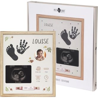 PETIT ARTICHAUT Baby Birth Frame Keepsake Kit - Handprint & Footprint Frame | Newborn Gift & Nursery Decor in Beige at Nordstrom, Size 10X12