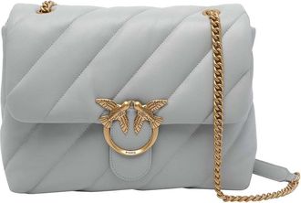 Pinko Grey Love Classic Puffer Shoulder Bag