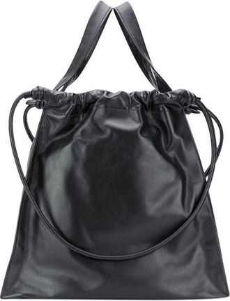 Hussein Chalayan Black leather tote bag