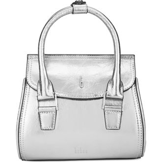 Behno Mini Coco Leather Satchel in Silver at Nordstrom