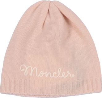 Moncler Geborduurde Logo Wollen en Kasjmier Beanie - unisex - Hoeden - Roze - 2XS - Wol - Accessoires