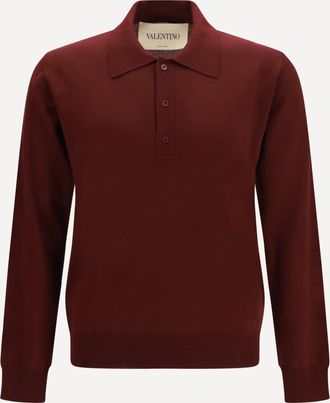 Valentino Polo in lana a maniche lunghe con logo VLogo Man XL