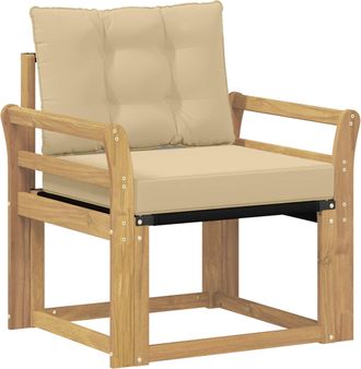 vidaXL Sof&aacute; De Exterior Madera Maciza De Acacia Y Textileno Blanco Vidaxl