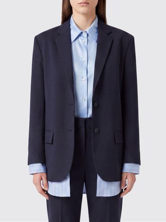 Semicouture Blazer monopetto in misto lana con inserti a camicia sul fondo