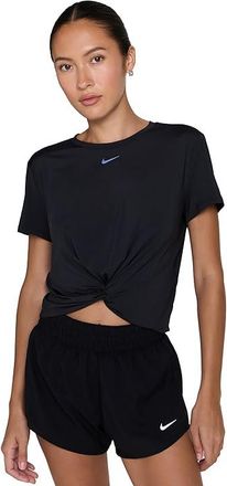 Nike One Classic Twist Dri-FIT Short Sleeve Top Womens Workout Black/Black : XL (US 16-18), Elastane/Polyester