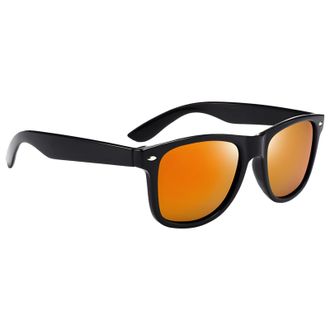 Generic Black Mirrored Lens Sunglasses, Lightweight Retro Style For Men And Women, Sun Protection