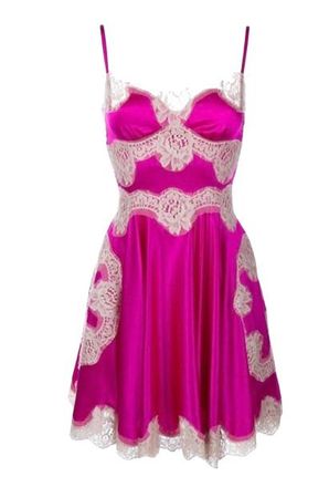 Dolce & Gabbana Pink Silk And Lace Dress Size XS