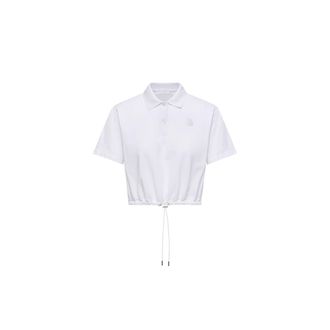 Moncler Moncler Cropped Cotton Piquet Polo Shirt, Women, White, Size: Xl