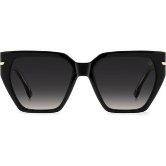 Victoria Beckham 57mm Gradient Square Sunglasses in Black/Dark Grey Sf at Nordstrom