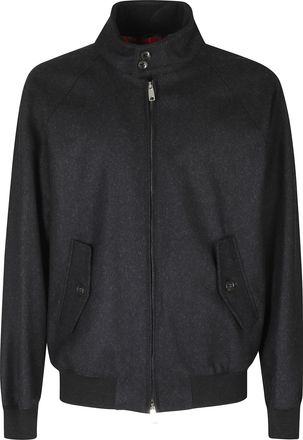 Baracuta Charcoal Melton G9 Virgin Wool-Blend Harrington Jacket
