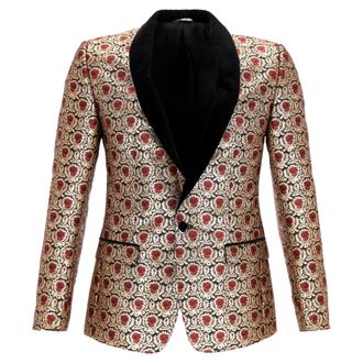 Dolce & Gabbana Dolce & Gabbana Martini Gedrukt Effen Tuxedo Jacket in Multicolor Polyester