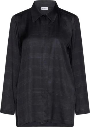 Marella Klassiek geruit overhemd - Dames - Blouses & Shirts - Blauw - Maat: S Leer