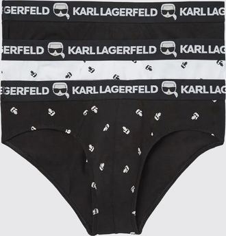 Karl Lagerfeld Set di due slip in cotone stretch con fascia logata