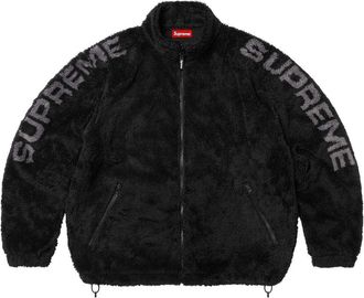 SUPREME Shoulder Logo Fleece Jacket Black SS25J28-BLACK