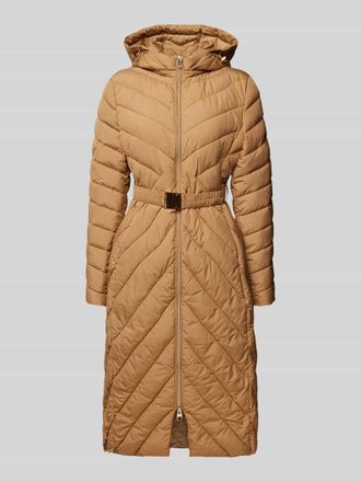 Christian Berg Steppmantel mit Tailleng&uuml;rtel in Sand, Gr&ouml;&szlig;e 46