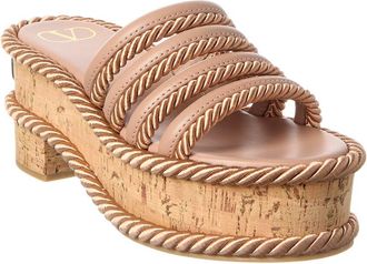 Valentino Vlogo Signature Leather Sandal