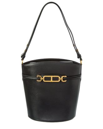 Tom Ford Logo Medium Leather Bucket Bag