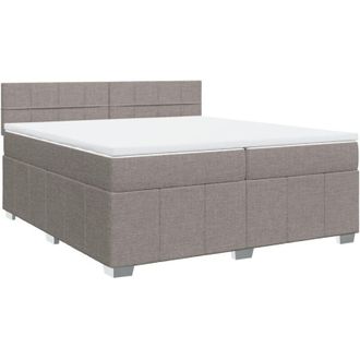 vidaXL Cama Box Spring Con Colch&oacute;n Tela Gris Taupe 200x200 Cm Vidaxl