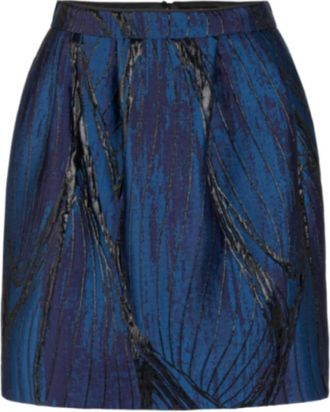 Marc Cain Glanzende gecoate minirok - Dames - Rokken - Blauw - Maat: XL