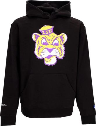 Mitchell & Ness LSU Tigers Logo Hoodie Sweatshirt - Heren - Hoodies - Zwart - S - Katoen - Hoodies & sweatvesten