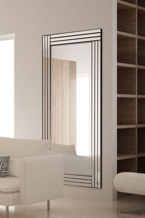 MirrorOutlet Oakley All Glass Triple Edge Bevelled Full Length Mirror 174 x 85 CM in Silver | Size: 1 Pack