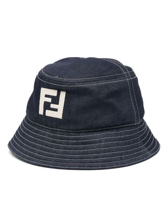 Fendi FF-motif denim bucket hat - Blue