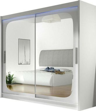 Mirjan24 Armario Closico 108, Blanco, 215x180x58cm, Puertas De Armario: Correderas, N&uacute;mero De Estantes: 0, Led