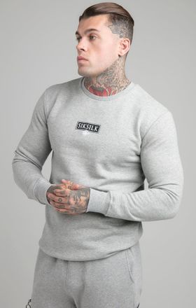 Siksilk Sudadera con estampado en relieve de marl gris M