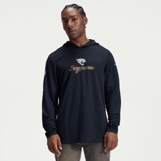 Nike Jacksonville Jaguars Rivalries Collection Sideline Nike Mens Dri-FIT NFL Long-Sleeve Hooded Top in Black | 03B900A9N-DMX