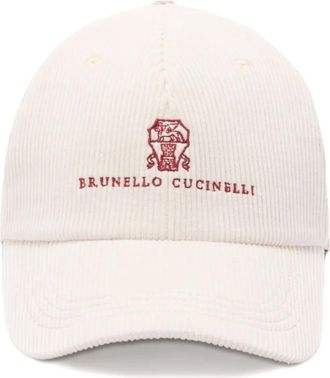 Brunello Cucinelli Cappello da baseball a coste con ricamo - Toni neutri