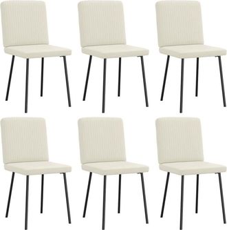 vidaXL Vidaxl - Sillas De Comedor 6 Unidades De Terciopelo Crema