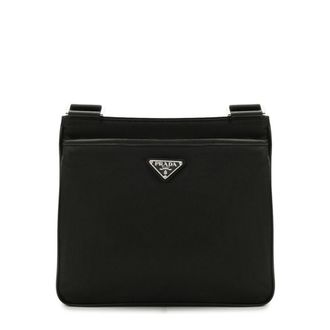 Prada Re-Nylon And Saffiano Triangle Logo Shoulder Bag