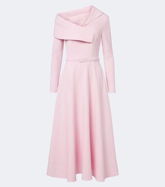 SAFiYAA Odelle asymmetric cr&ecirc;pe midi dress
