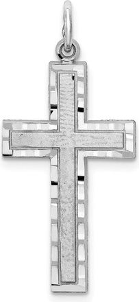 Diamond2Deal 10K White Gold Cross Charm