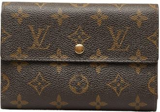 Louis Vuitton Brown Pvc Leather Middle Wallet (Tri-Fold) (Pre-Owned)